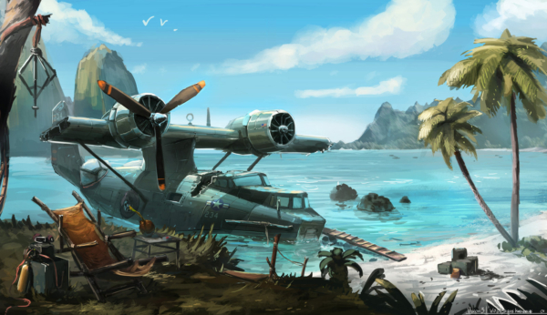 PBY catalina stranded by Aisxos