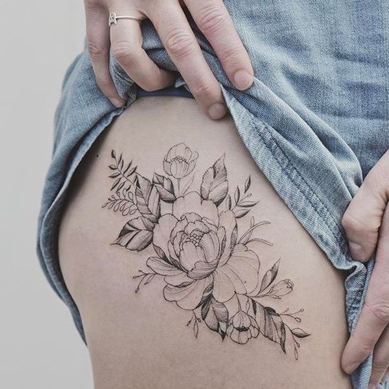 Temporary tattoos buy  Watercolor peony Color